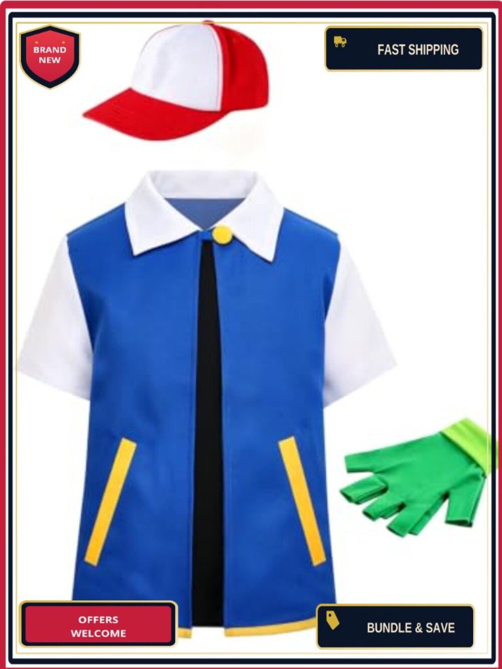 Unisex Costume Cosplay Jacket Gloves Hat Set Trainer Halloween Hoodie